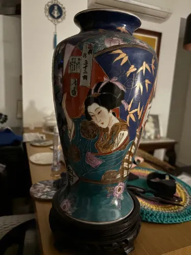 Vaso Japonês Decorativo kutani 