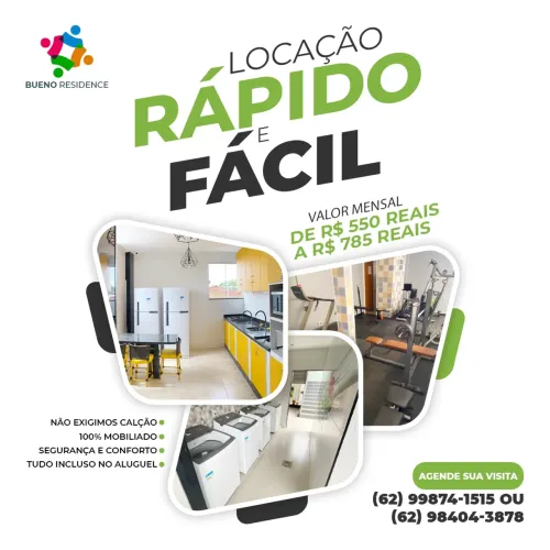 Locação no final do setor Bueno, com lavanderia e gás no aluguel