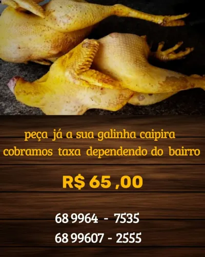 Temos galinha caipira peça já a sua