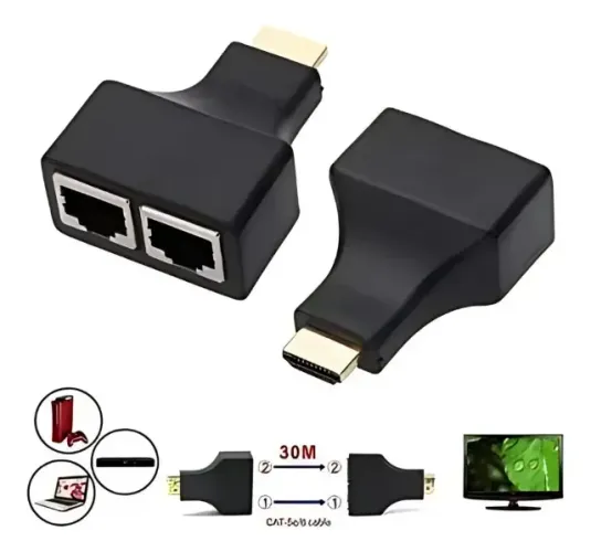 Extensão De Hdmi Le-5547 Hdmi Por Cabo Cat IT-BLUE