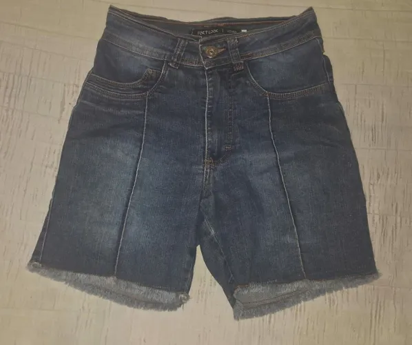 Bermuda feminina jeans escuro