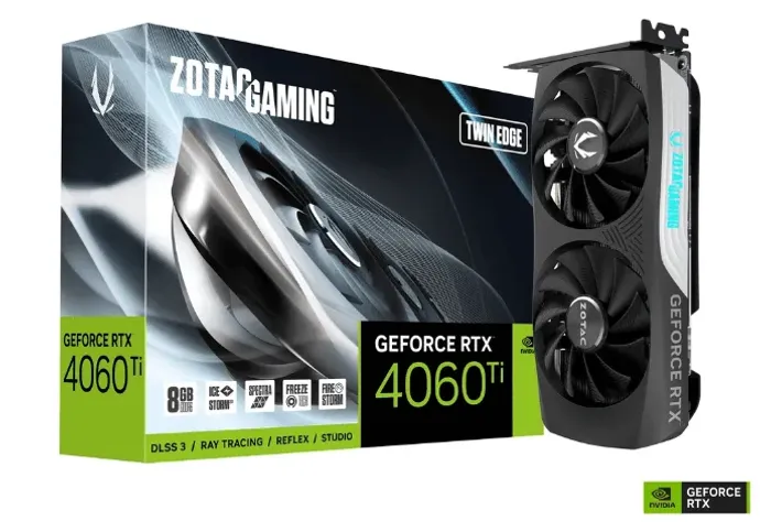 Placa de Vídeo Zotac Nvidia Geforce RTX 4060 Ti 8GB Gaming Twin Edge, DLSS, Ray Tracing -