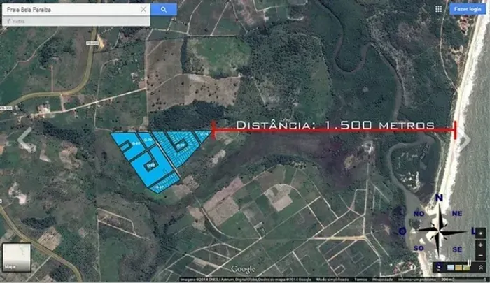 Terreno na Praia Bela em Pitimbu na Paraiba R$ 40000