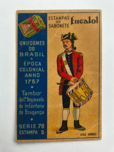 Estampa do sabonete Eucalol - Uniformes do Brasil Colonial 1767 - Série 78 - Estampa 5
