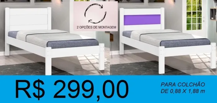 cama de solteiro em mdf