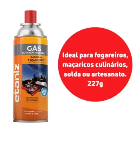 Refil de Gás 227ml Etaniz Fogareiro e Maçarico
