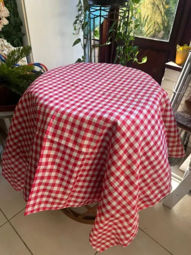 Toalhas mesa xadrez vermelha e branca