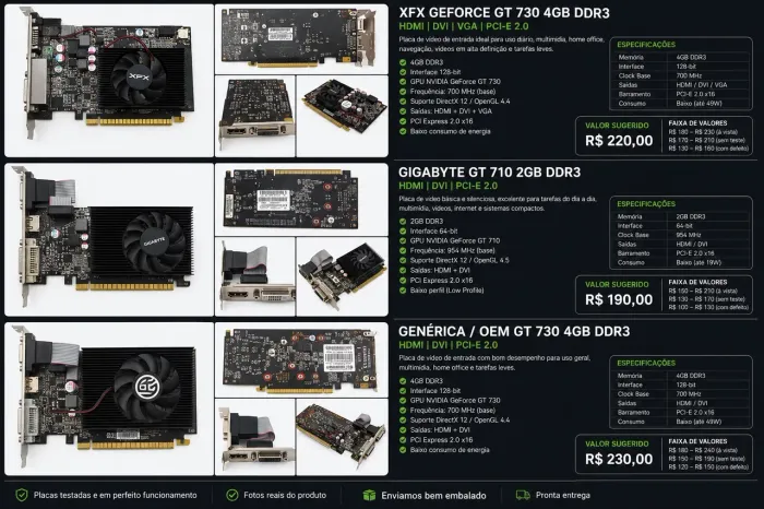 Placas de vídeo PRA SAI RAPIDO 500?