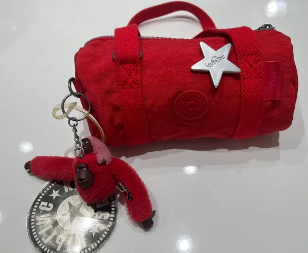 Bolsa mini Kipling vermelha
