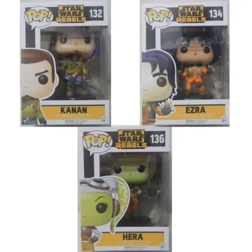 Lote Três Funko Star Wars Rebels 132 134 136 Kanan Jarrus Ezra Hera Syndulla