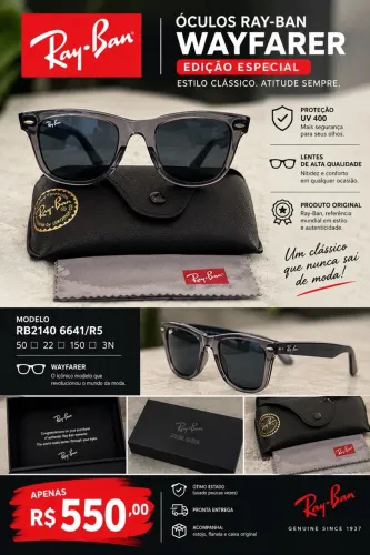 Vendo Óculos de Sol RAY-BAN EDIÇÃO ESPECIAL