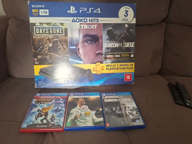 PS4 PRO 1TB Impecável | Caixa Original + Controle + Jogos | Completo