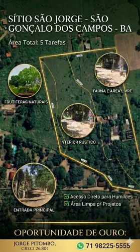 Lote à venda, TAPERA, São Gonçalo dos Campos, BA