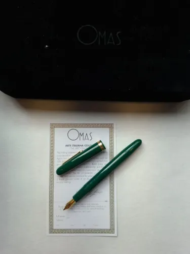 Caneta Tinteiro OMAS Extra Verde EF Original Italiana c/ Caixa e Certificado
