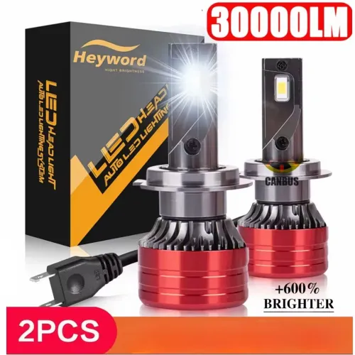 farol LED H7 30.000LM- 6000KA 90W Brilho e Eficiência