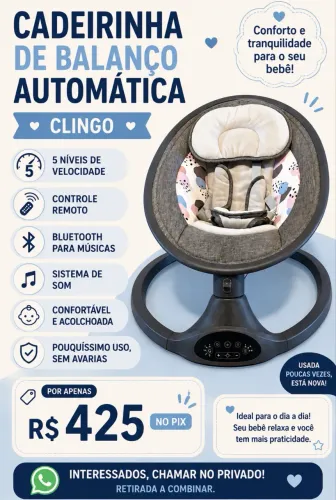 Cadeira de balanço para bebê Clingo