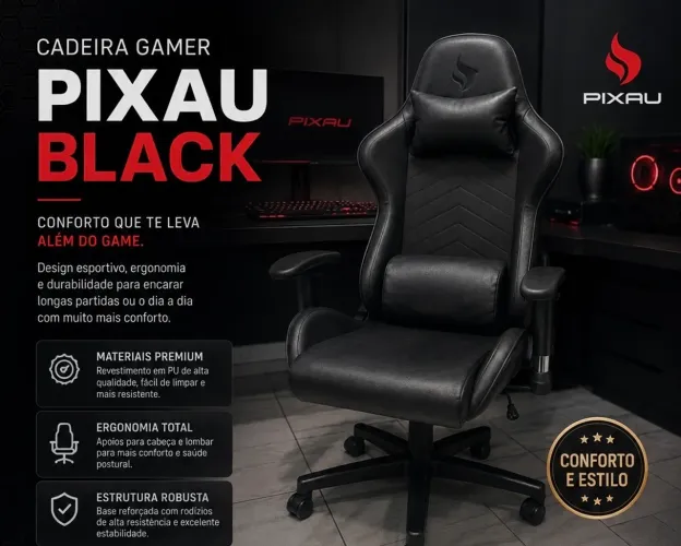 Cadeira gamer Black da Pixau