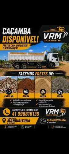 Caminhão caçamba disponível para frete