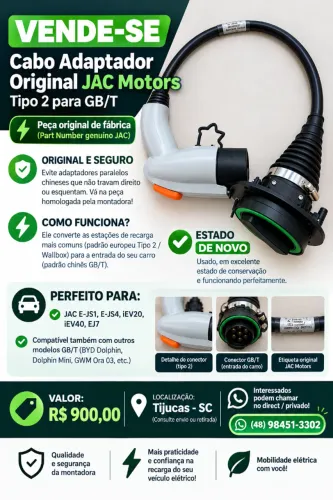 Cabo Adaptador original JAC Motors