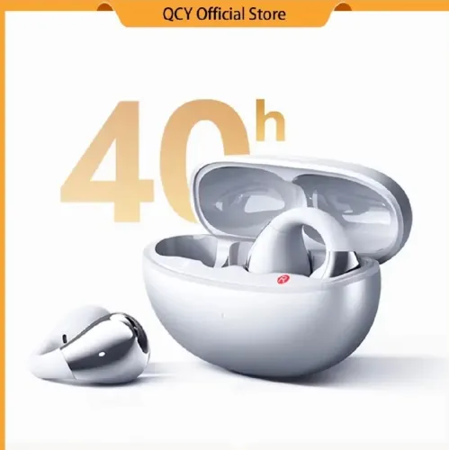 Fone de ouvido preto QCY Crossky C30S Orelha Aberta Bluetooth 6.0