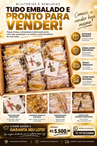 Semijoias Embaladas Individualmente - Comece a Vender Hoje