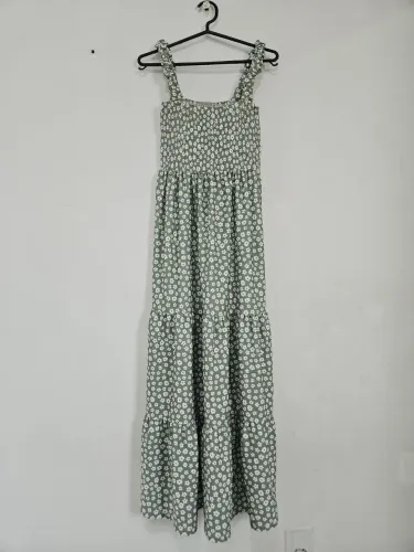 Vestido Longo Floral Verde
