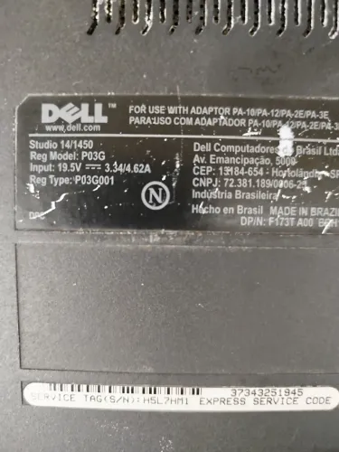 Notebook DELL antigo