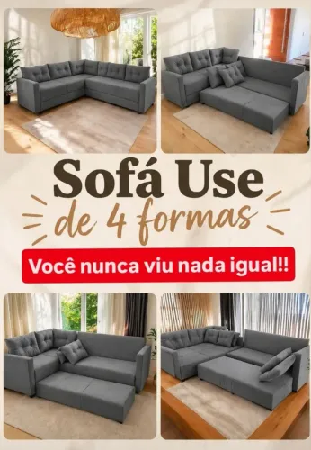 SOFÁ CAMA DE CANTO JASPE 4 CAMAS R$1.350,00 À VISTA! CONTATO * 
