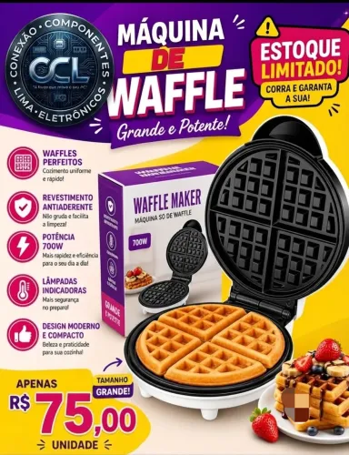 Máquina de Waffle Antiaderente