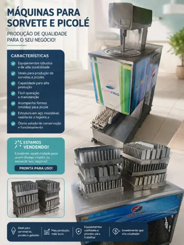 Máquinas de sorvete e picolé