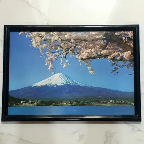 Quadro Monte Fuji Cereijeira Sakura Retangular -  47,5 x 33,5 cm
