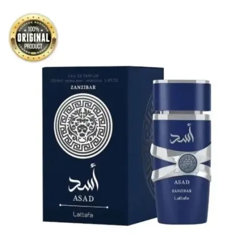 Asad Zanzibar Lattafa Perfume Arabe Masculino100ml Asad(Azul)