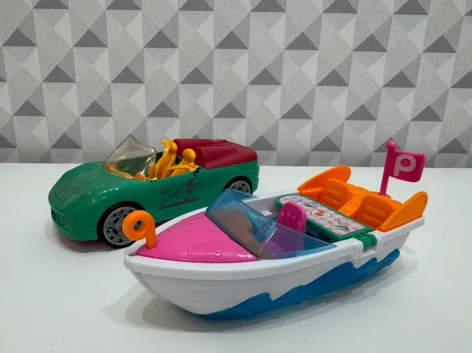 Polly Pocket kit com carrinho e lancha