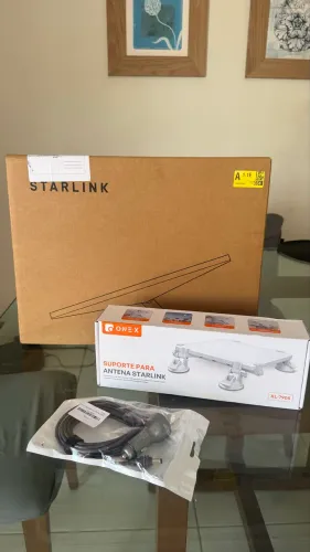 Kit Starlink + Suporte Carro + Cabo 12v LACRADA
