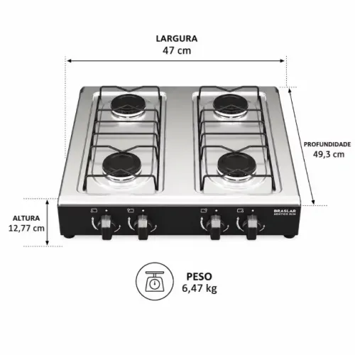 Cooktop 4 bocas