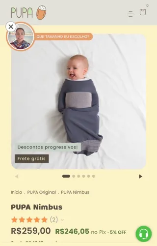 PUPA é a evolução do swaddle, ou charutinho