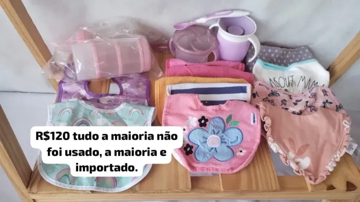 Kit alimentação bebê menina importados ....