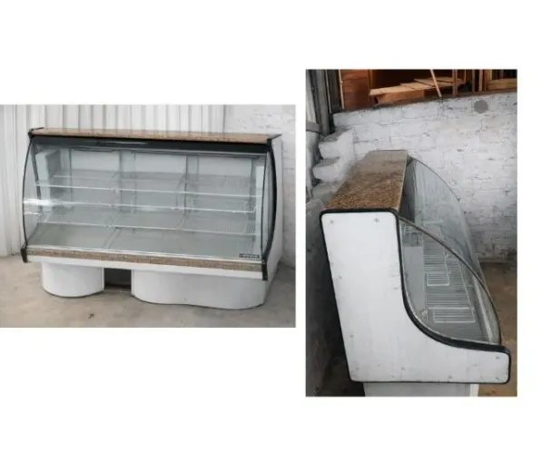 Expositor de alimentos refrigerado com mármore