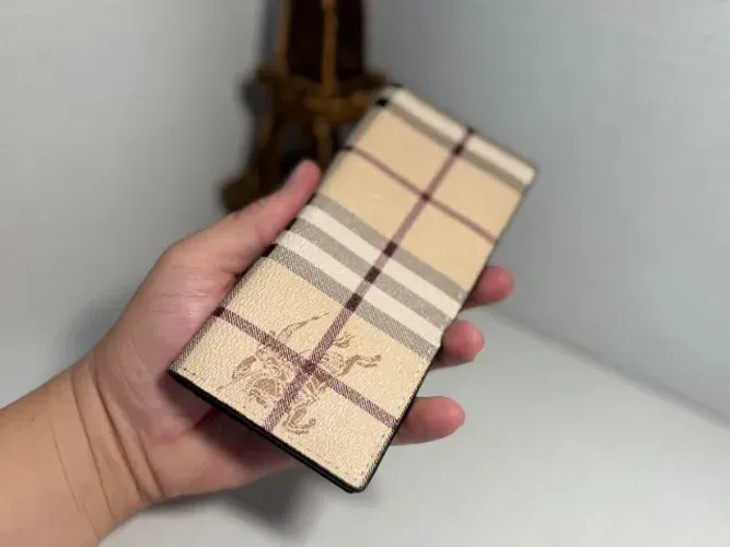 ORGANIZADOR DE CARTÕES DE BOLSA BURBERRY FEMININO PREMIUM ITALY XADREZ BEGE