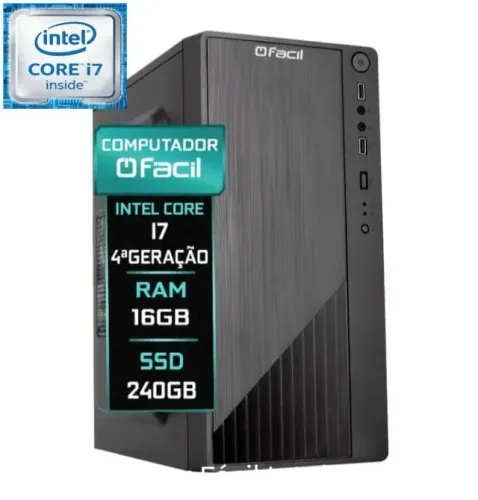 Computador Fácil Intel Core I7 (4a Geração) 16GB SSD 240GB + Adaptador Usb Wifi Wireless D