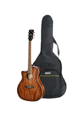 VIOLAO ELETRO-ACUSTICO CORT GA MEDX OP + Capa Violão Luxo Mxt Acolchoada 5mm Dupla Alça 