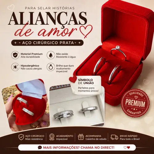 Alianças de compromisso em aço cirúrgico - FSA