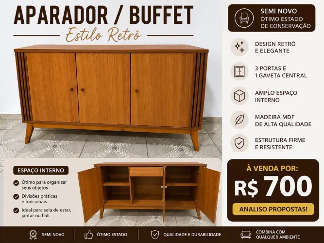 ? APARADOR / BUFFET RETRÔ À VENDA ?