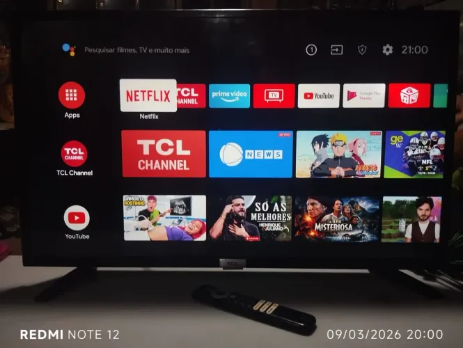 SmarTV TCL Android 32 polegadas, completa pezinho e controle, faço entrega testo hora