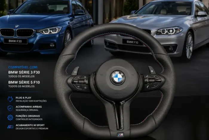 Volante BMW M Sport Original F30/F10 com Airbag - Plug & Play