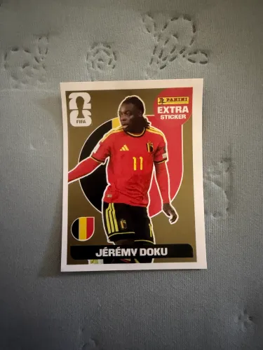 Figurinha Extra Sticker Panini - Jérémy Doku Gold