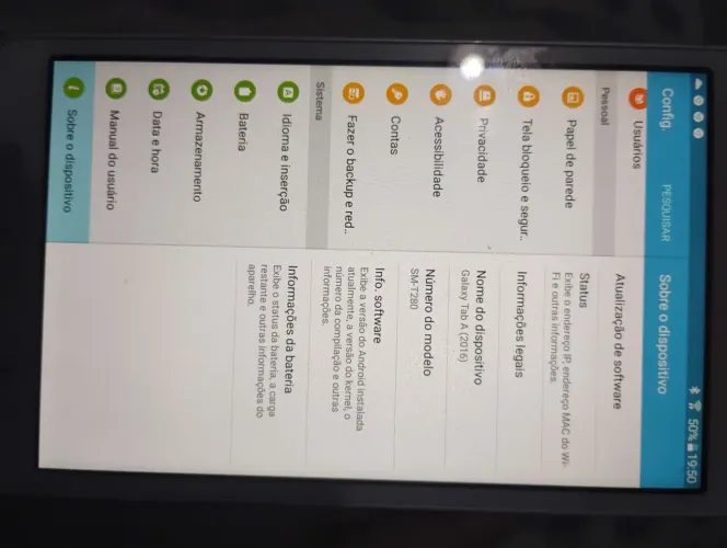 Tablet Galaxy tab a