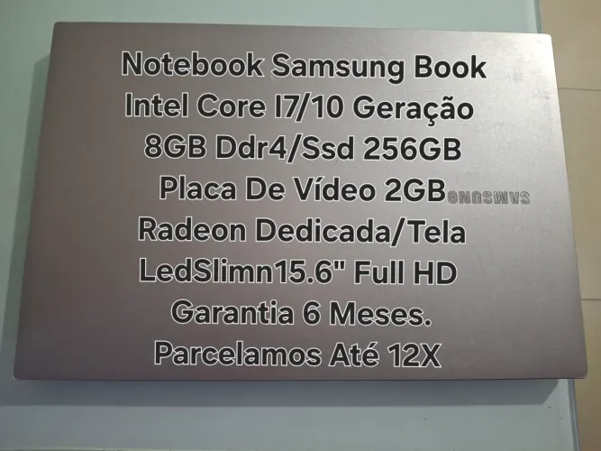 Notebook Samsung Book Intel Core I7 10 Geração, Vga 2GB Radeon, 8GB Ddr4, Ssd 256GB - Gar