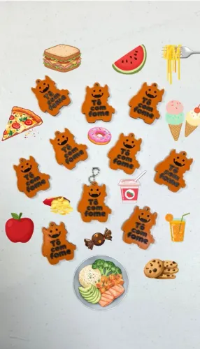 Chaveiro Monstrinho "Tô com Fome" Personalizado