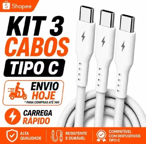 Kit Com 03 Cabos Tipo C